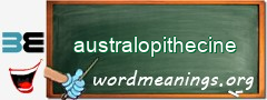 WordMeaning blackboard for australopithecine